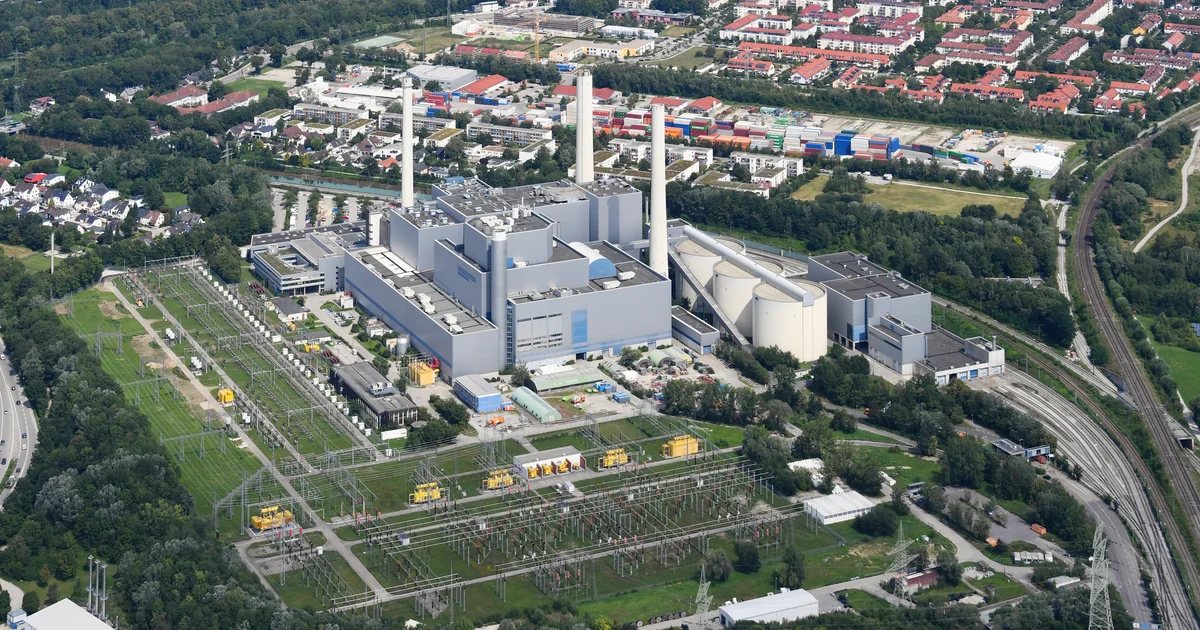 Luftbild des Heizkraftwerks München Nord – Fernwärmeversorgung der Stadtwerke München Luftbild des Heizkraftwerks München Nord – Fernwärmeversorgung der Stadtwerke München